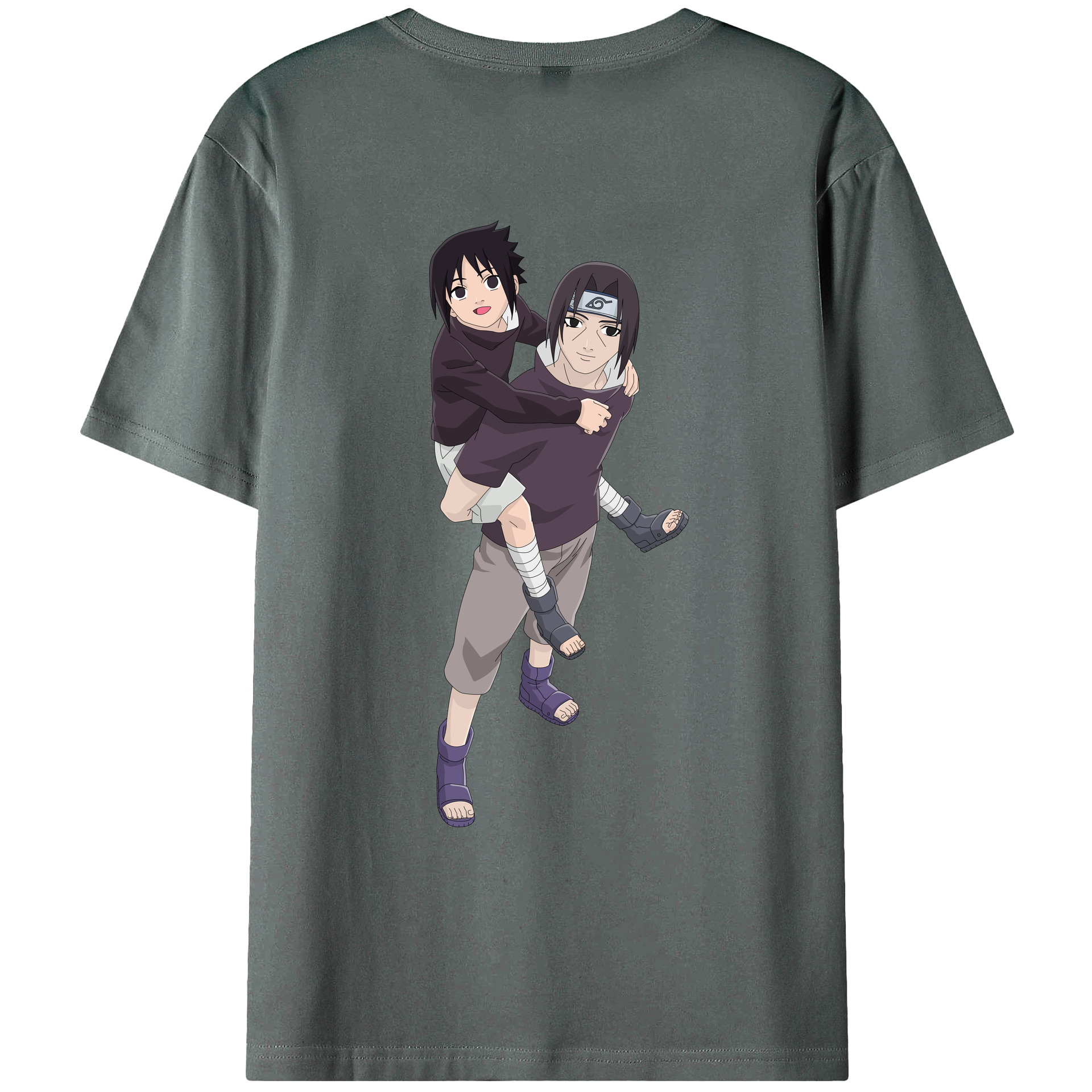 （画像用） NARUTO -ナルト- うちは イタチ Uchiha Itachi 綿100％ メンズ半袖Tシャツ（バックプリント） 通気性